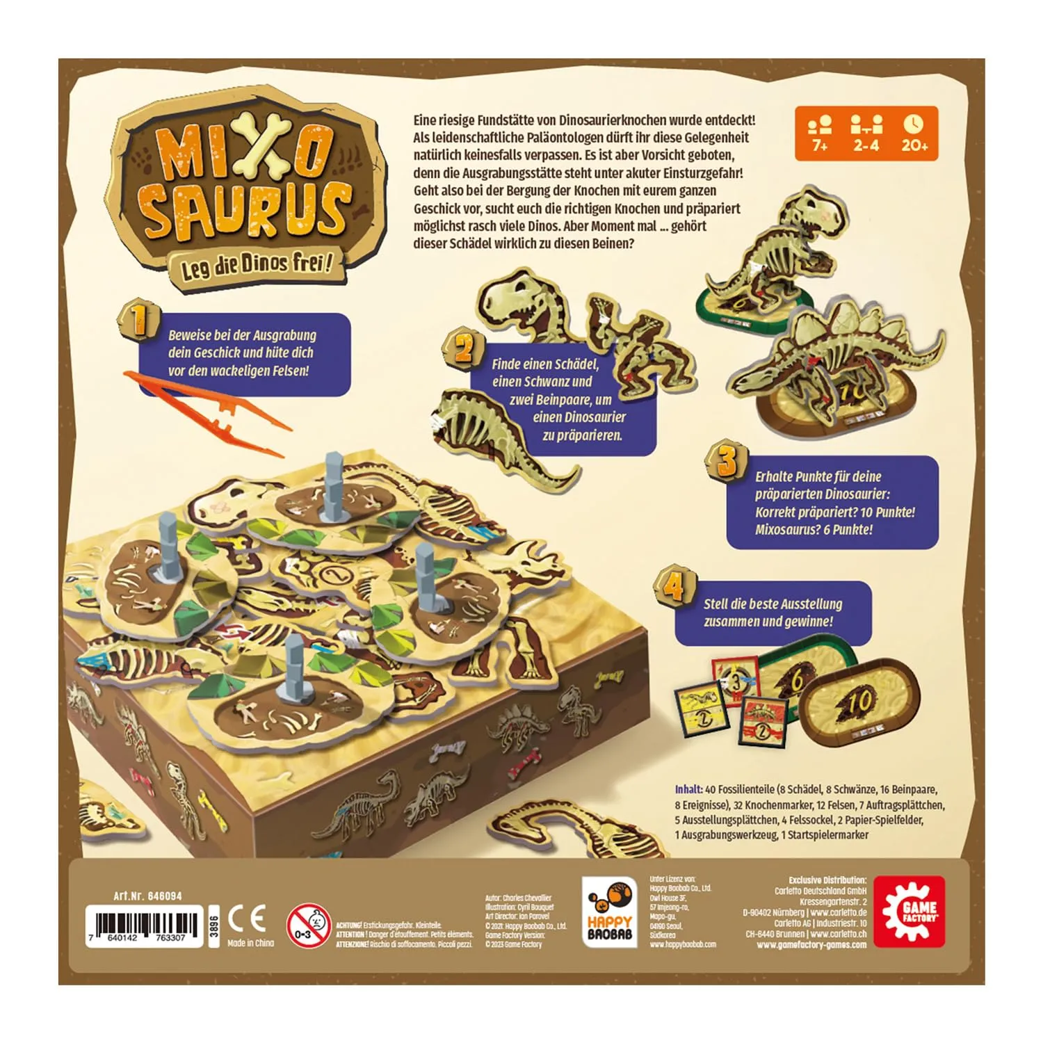 Game Factory Mixosaurus Geschicklichkeitsspiel 2-4 Spieler Dino