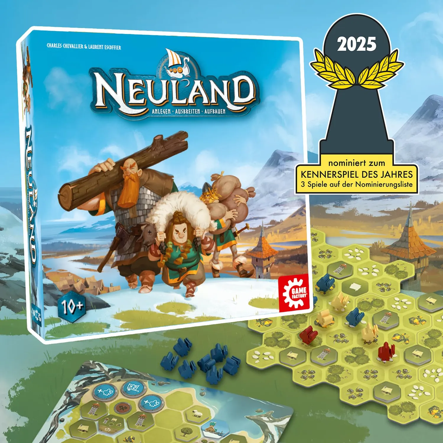 Game Factory Neuland 646080 Familienspiel Strategie Wikinger