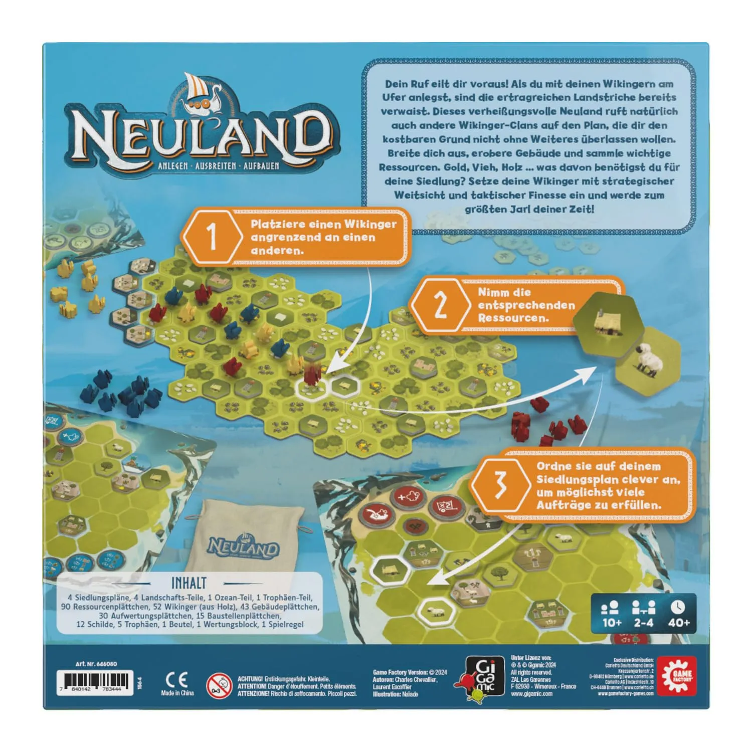 Game Factory Neuland 646080 Familienspiel Strategie Wikinger