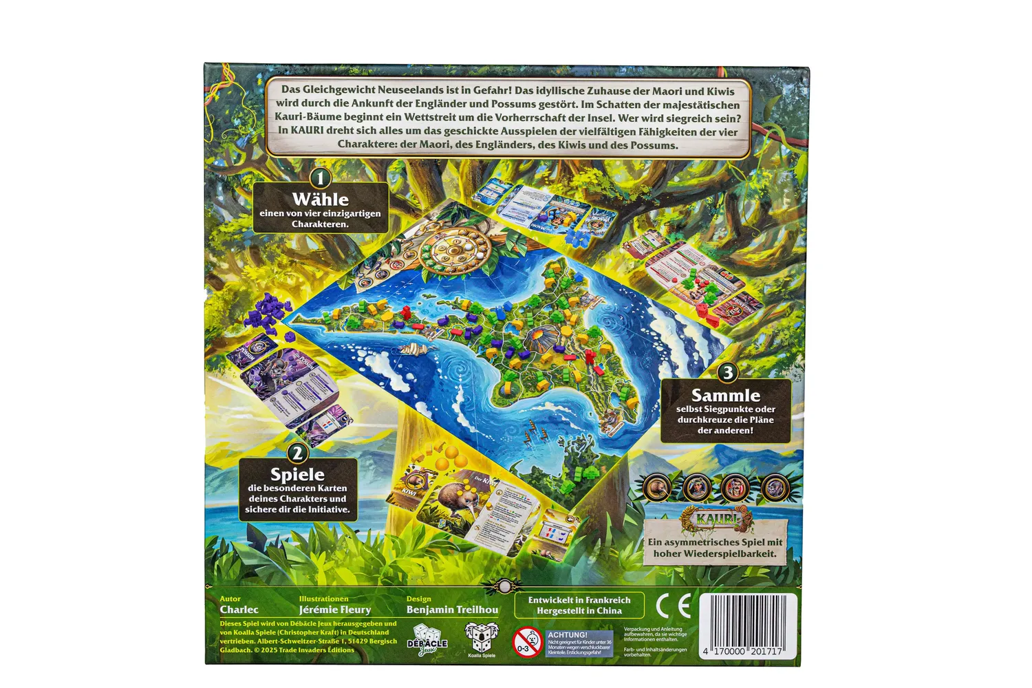 Koalla Kauri Brettspiel Grundspiel 2-4 Spieler asymmetrisch