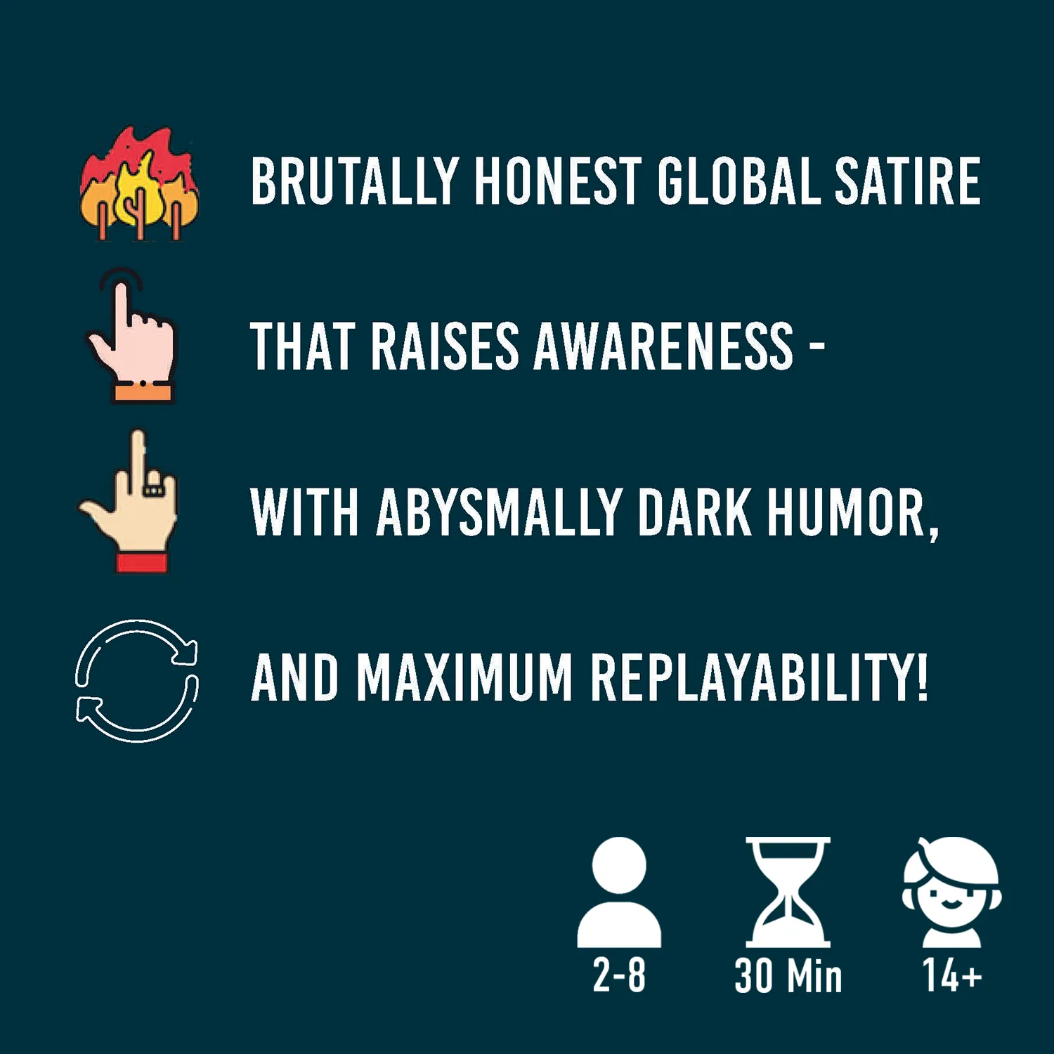 Mankind Madness Brettspiel Satire Partyspiel