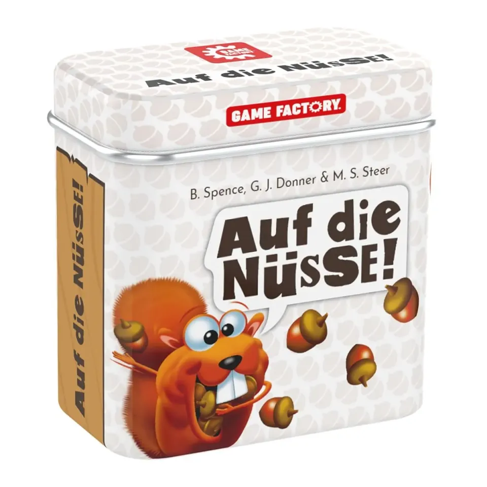 Game Factory Auf die Nüsse 646273 Würfelspiel Metalldose