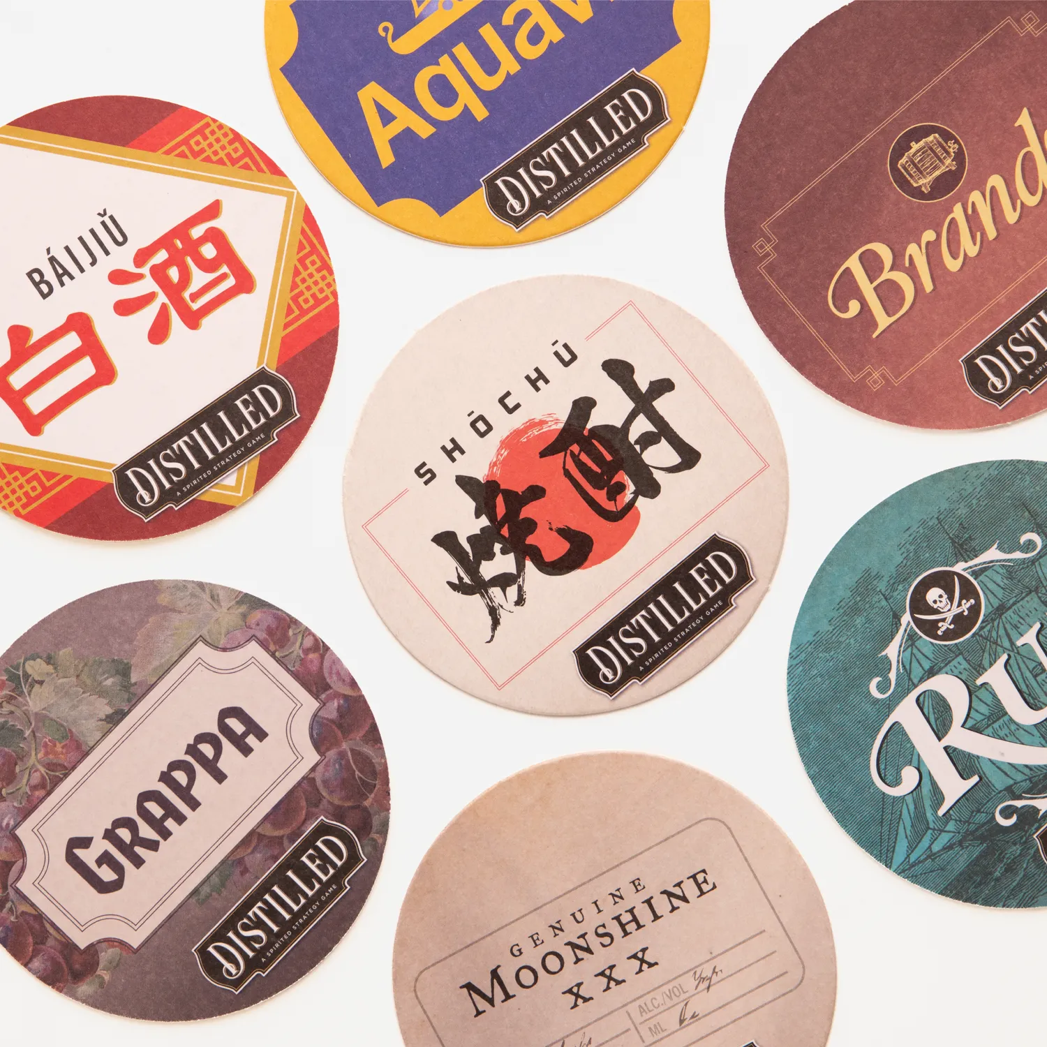 Paverson Games Distilled Coasters Untersetzer 8er Spirituosen