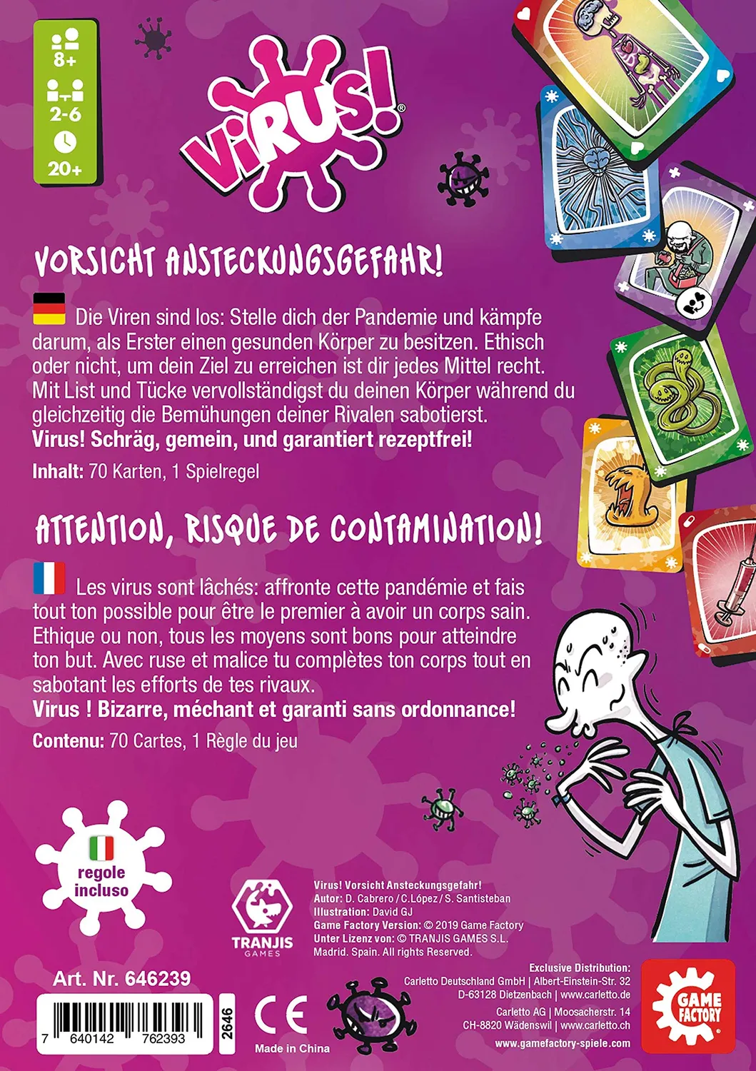 Game Factory Virus! Kartenspiel 2-6 Spieler ab 8 Jahre
