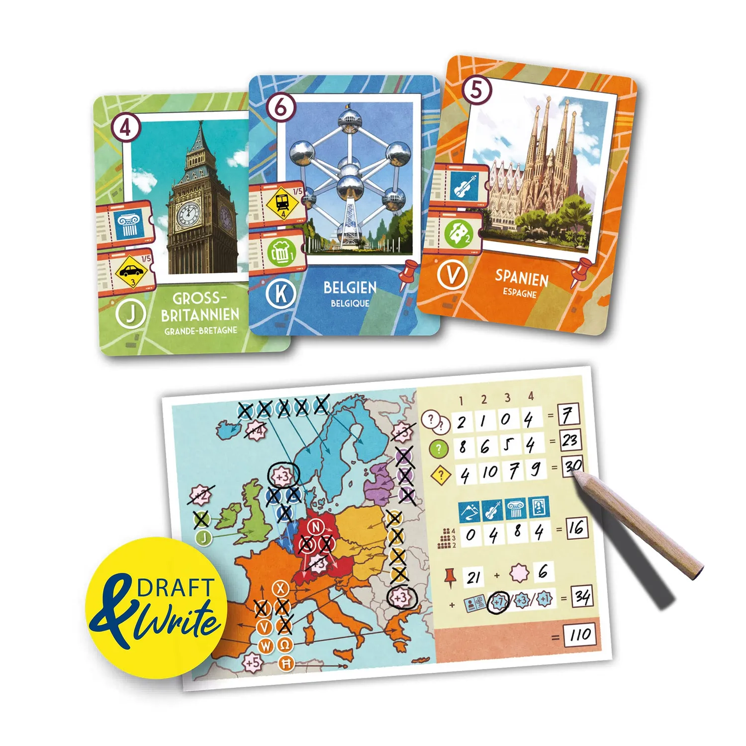 Game Factory Road Trip Europa Kartenspiel 2-4 Spieler