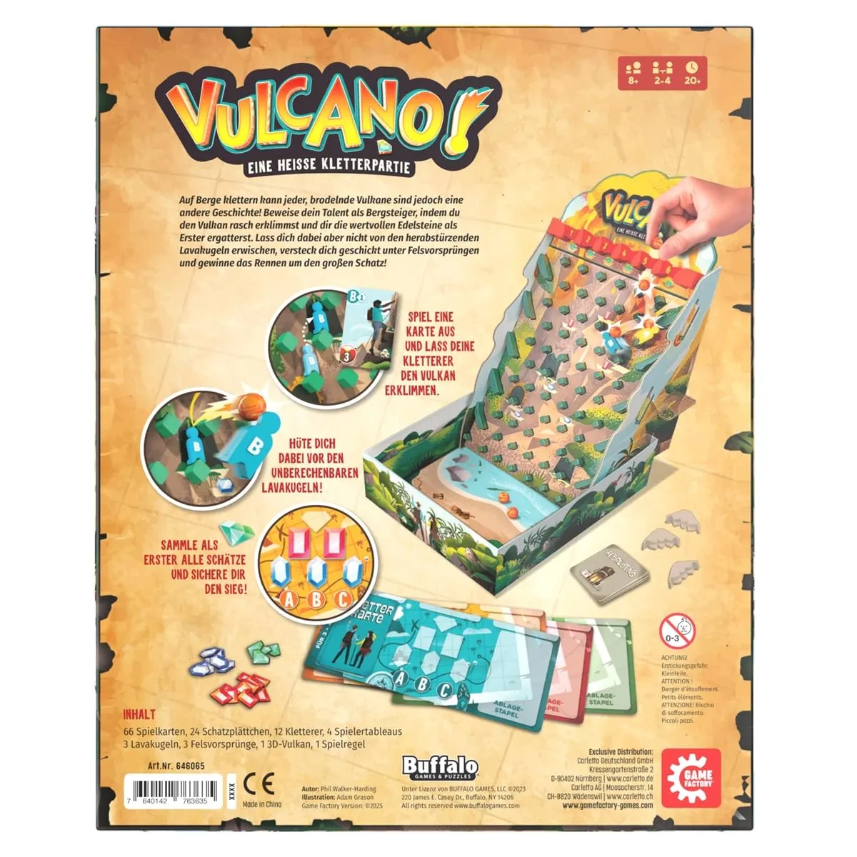 Game Factory Vulcano 646065 Familienspiel 3D-Vulkan