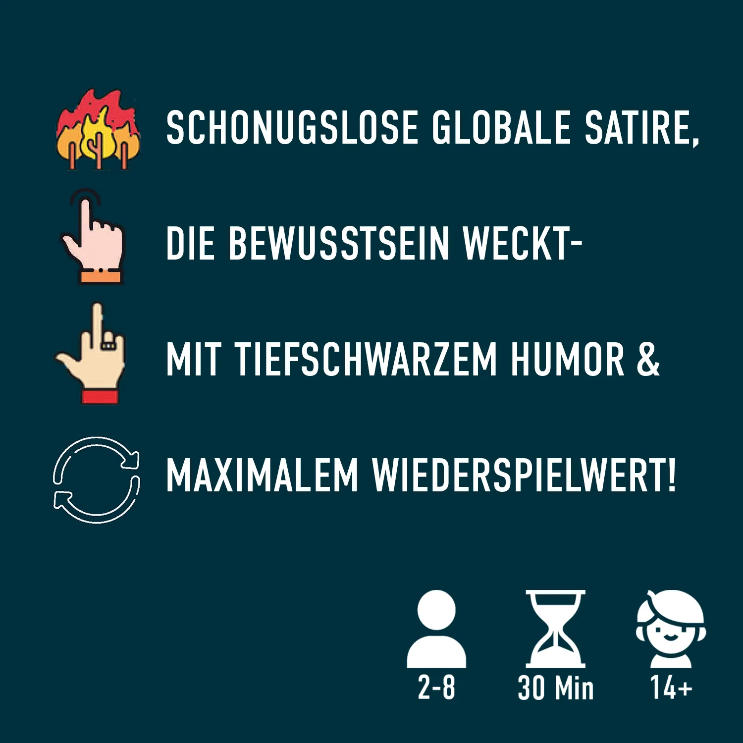 Mankind Madness VORURTEILE Brettspiel schwarzer Humor