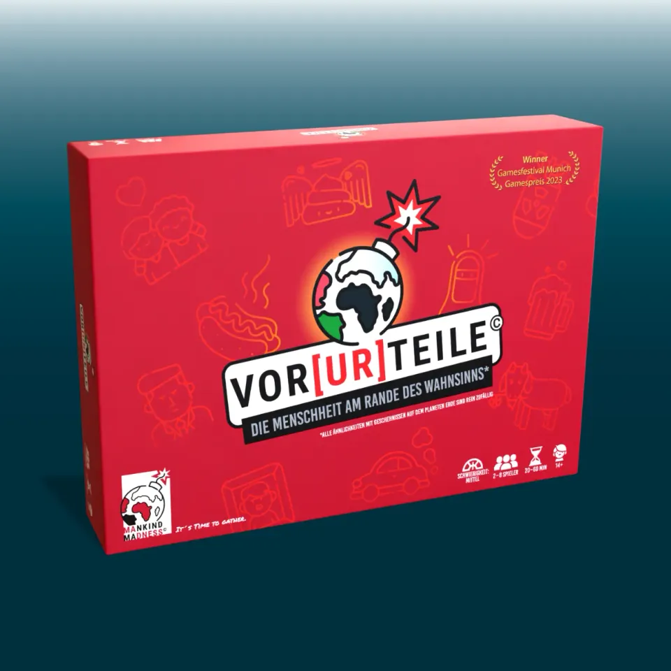 Mankind Madness VORURTEILE Brettspiel schwarzer Humor