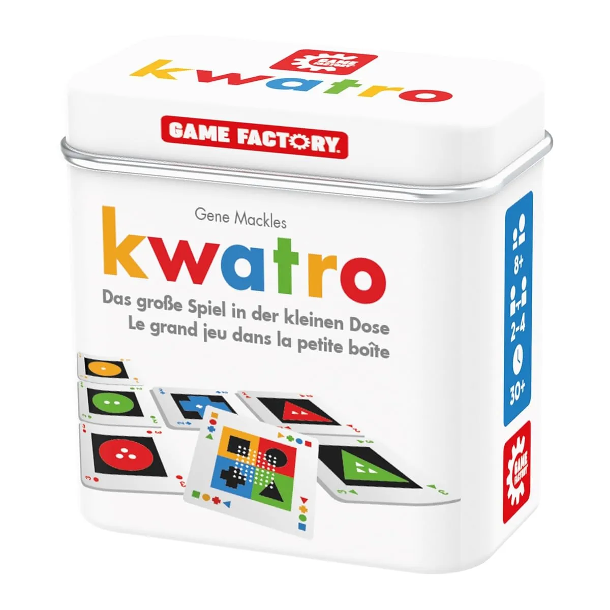 Game Factory Kwatro 646195 Kartenspiel in Metalldose