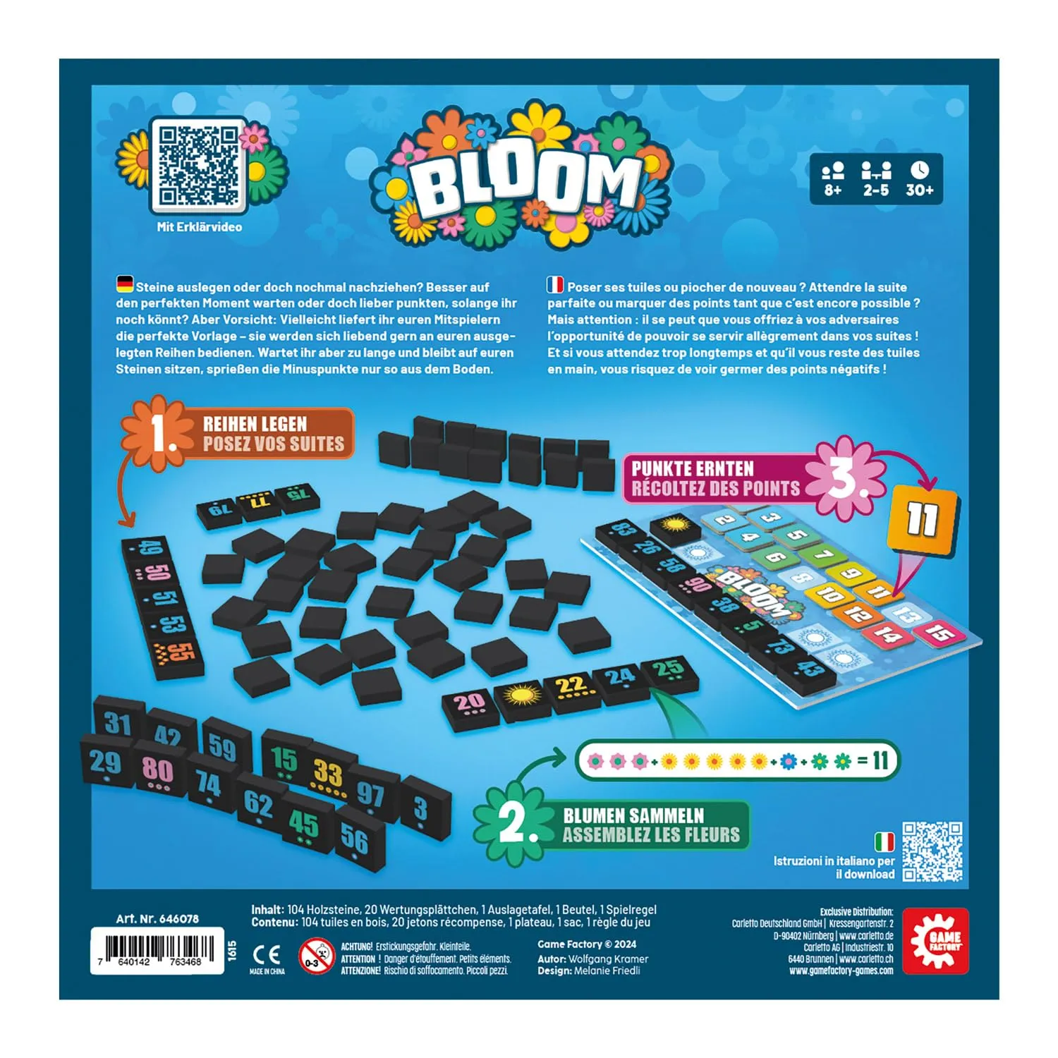 Game Factory Bloom Legespiel mit Holzsteinen