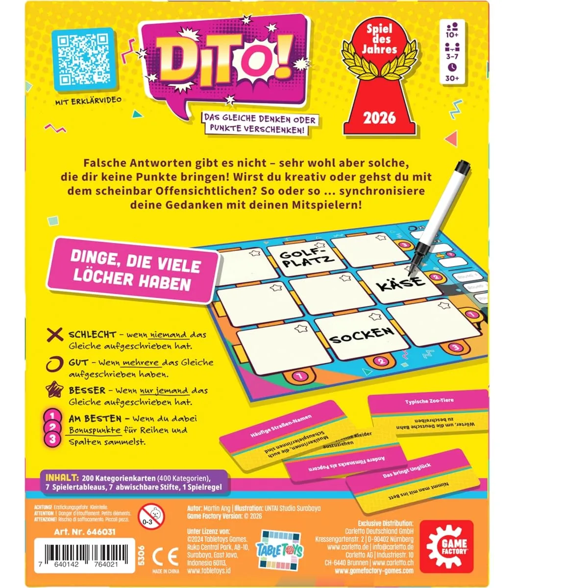 Game Factory Dito 646031 Partyspiel Wortspiel