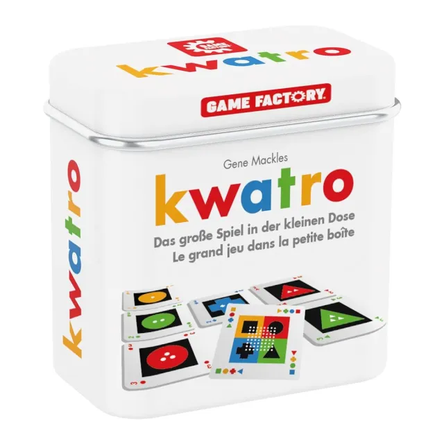 Game Factory Kwatro 646195 Kartenspiel in Metalldose