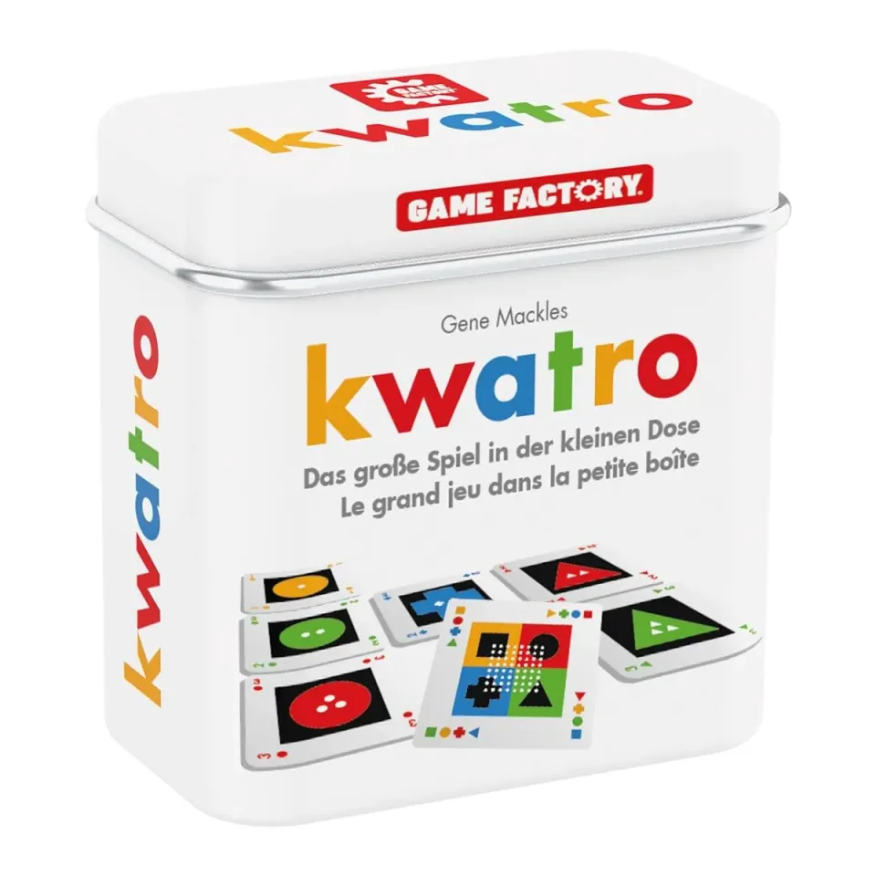 Game Factory Kwatro 646195 Kartenspiel in Metalldose