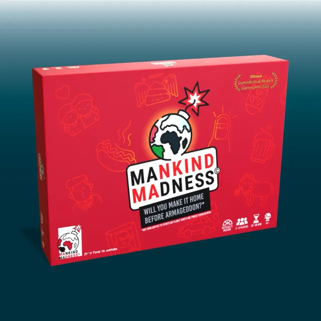 Mankind Madness Brettspiel Satire Partyspiel
