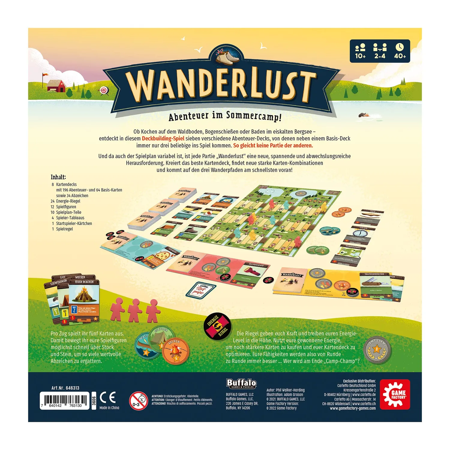Game Factory Wanderlust Brettspiel Abenteuer im Sommercamp Deckbuilding