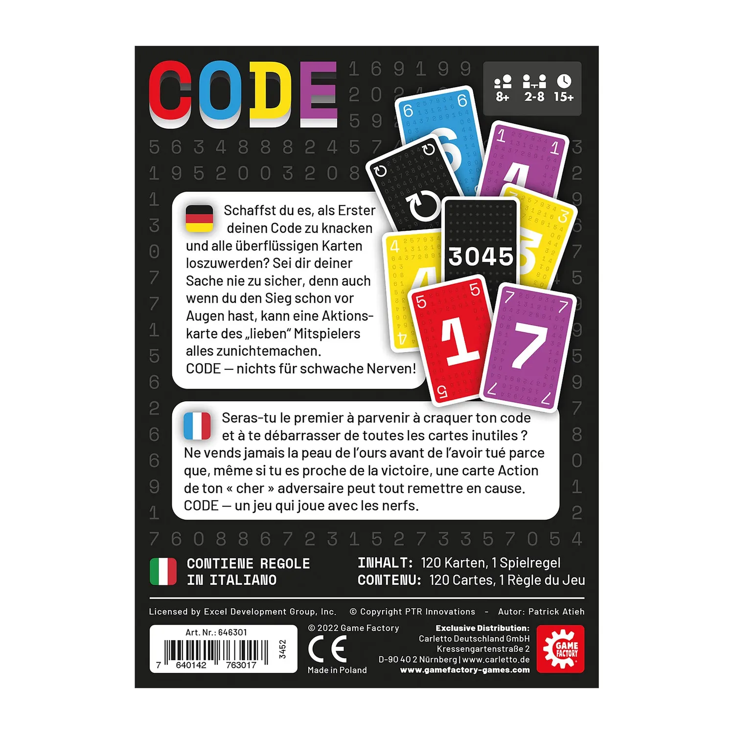 Game Factory Code Kartenspiel ab 8 Jahren 2-8 Spieler