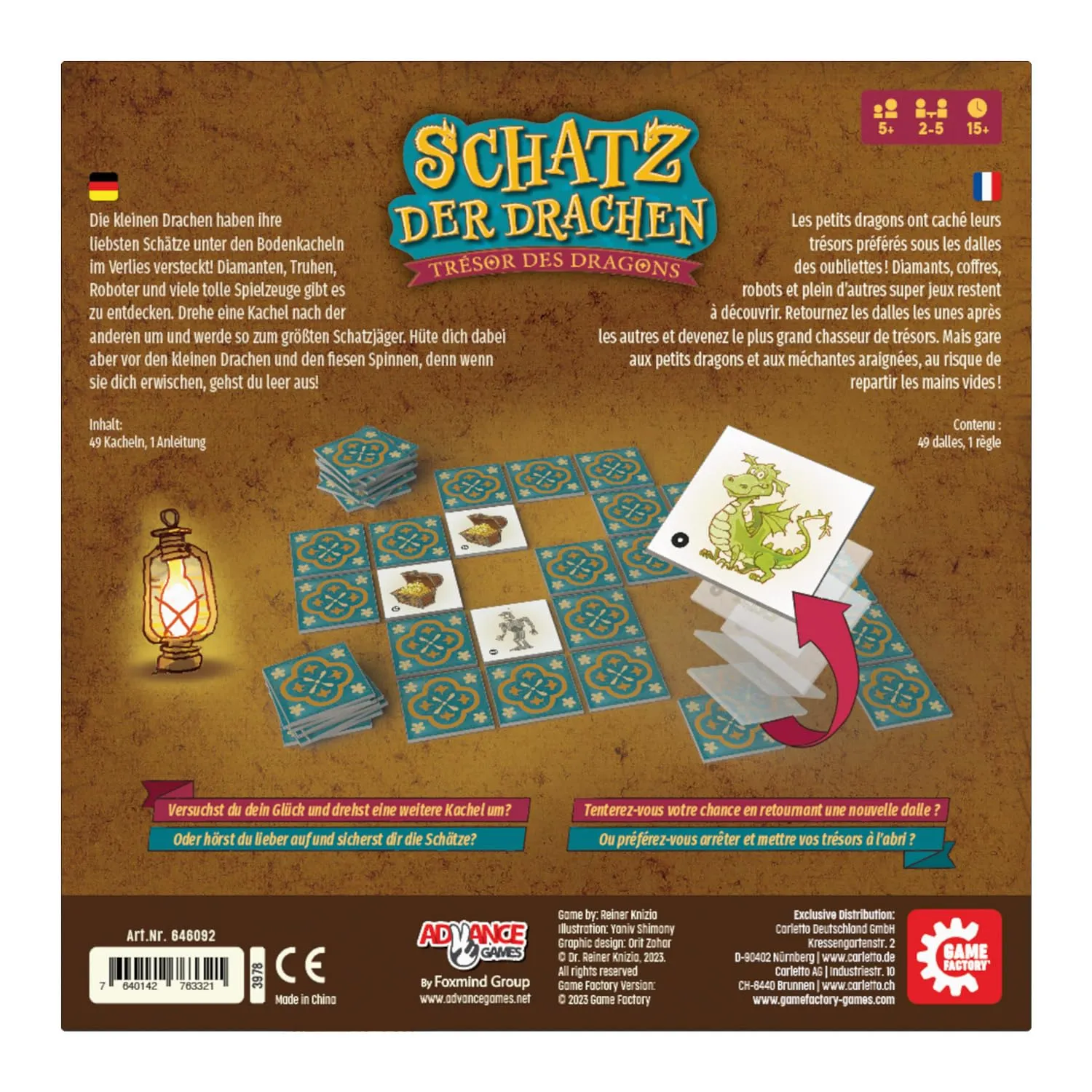 Game Factory Schatz der Drachen Memospiel 2-5 Spieler Risiko