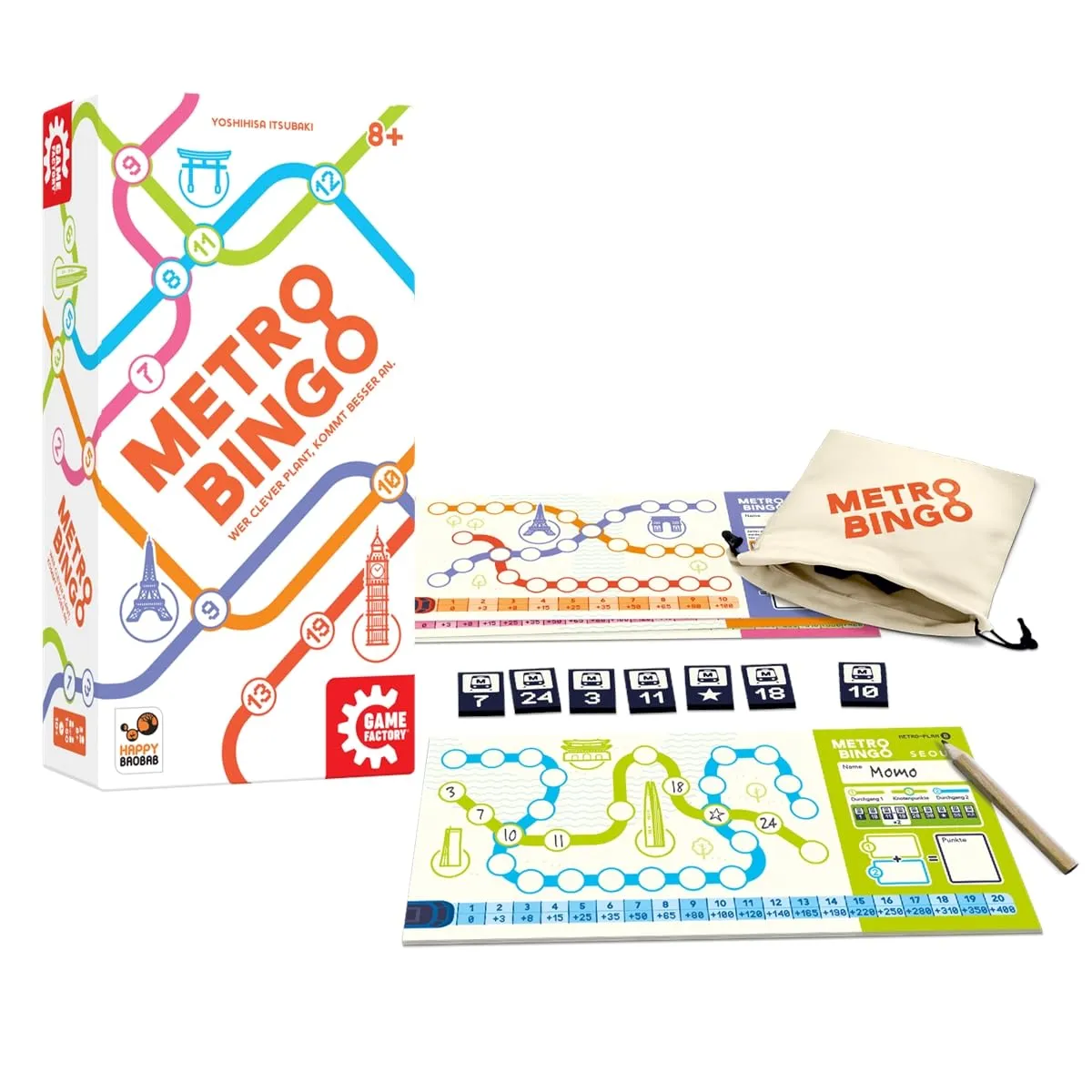 Game Factory Metro Bingo Gesellschaftsspiel Grundspiel 1-50 Spieler