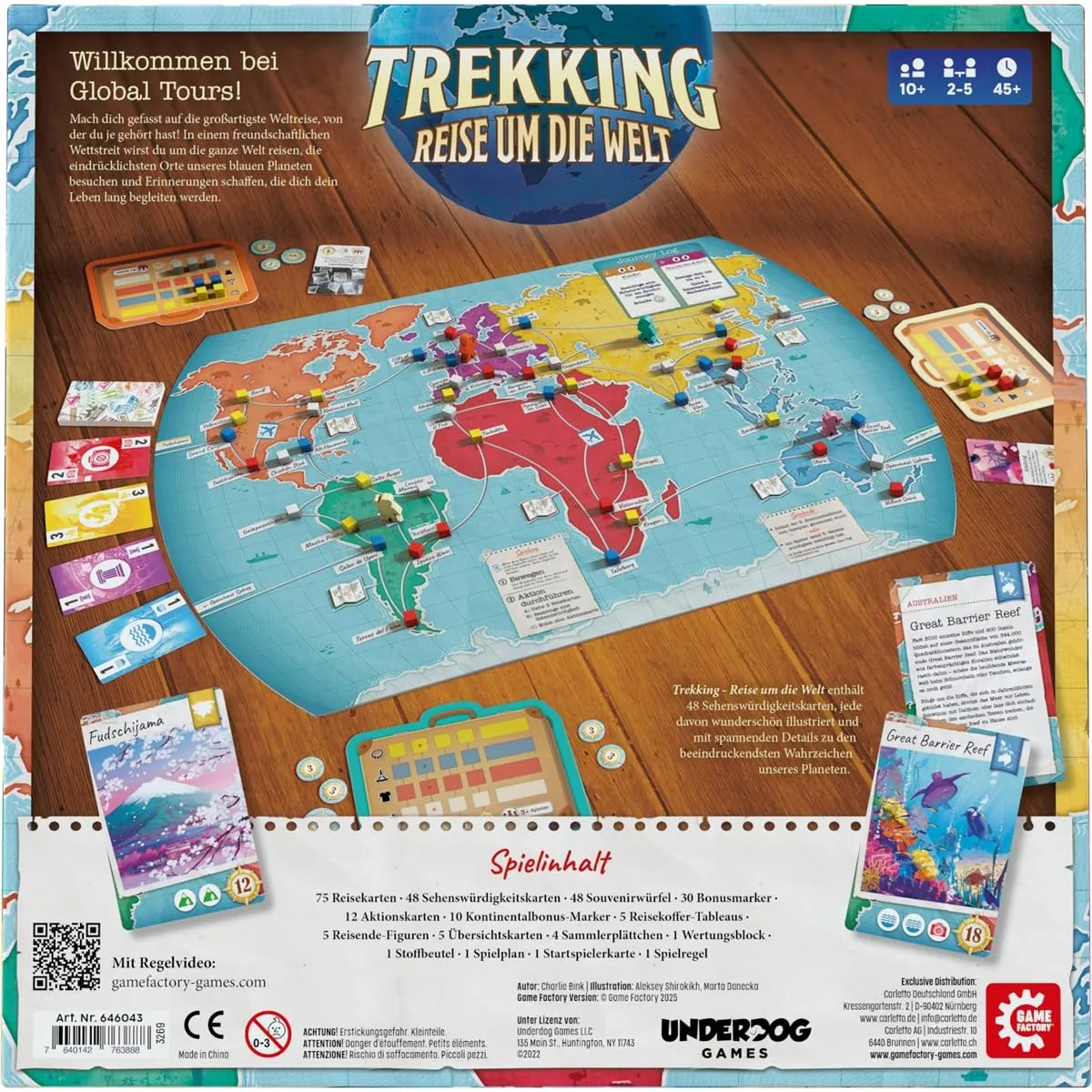 Game Factory Trekking Reise um die Welt Familienspiel 2-5 Spieler