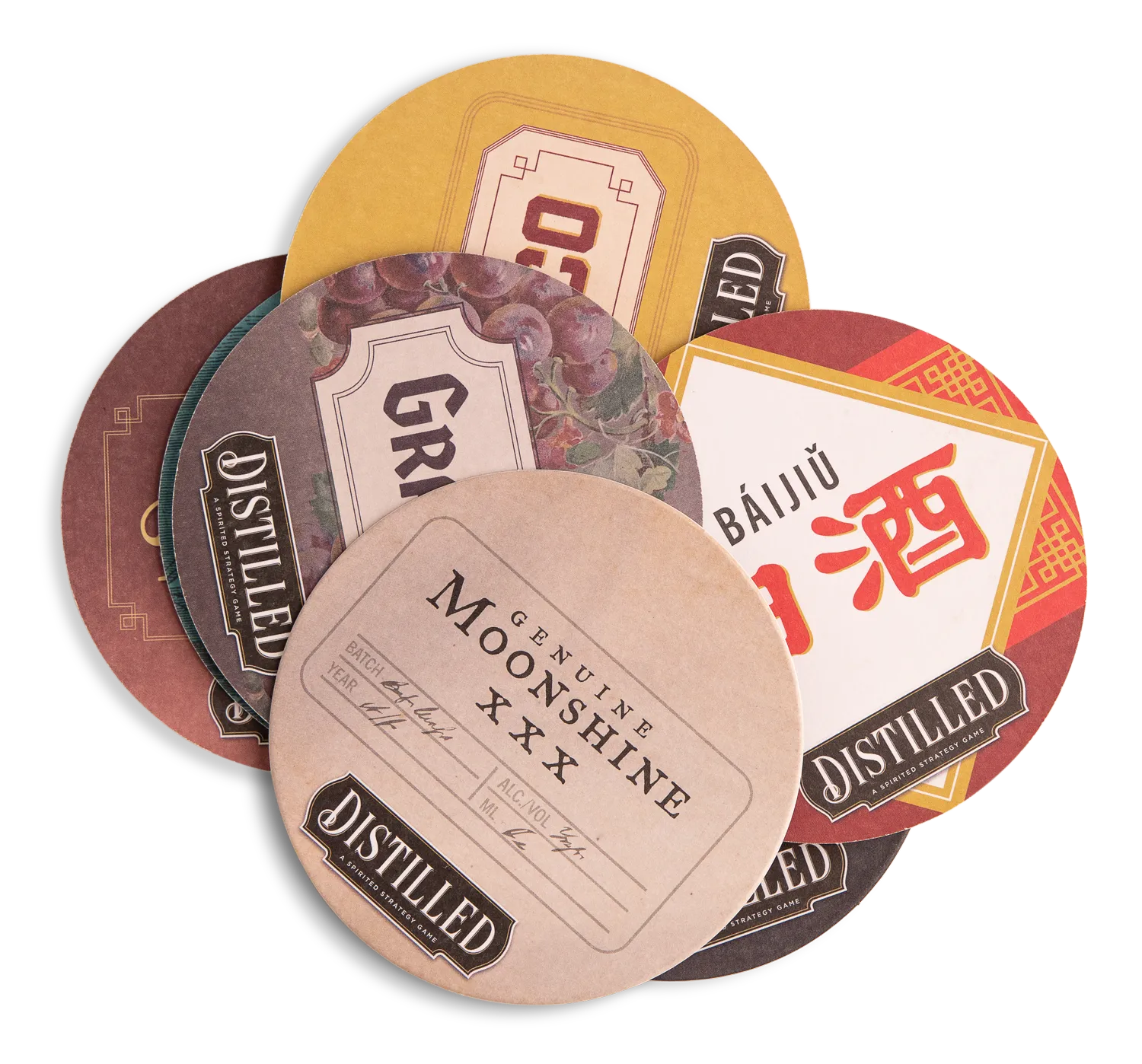 Paverson Games Distilled Coasters Untersetzer 8er Spirituosen