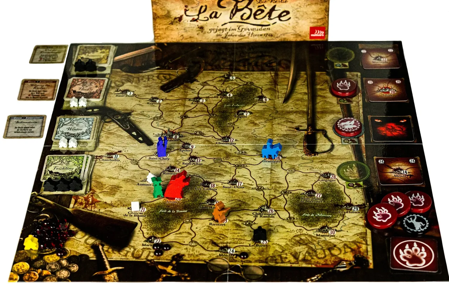 Koalla La Bête Die Bestie Brettspiel asymmetrisch Ermittler