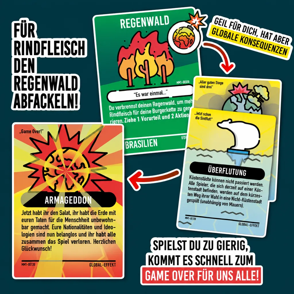 Mankind Madness VORURTEILE Brettspiel schwarzer Humor