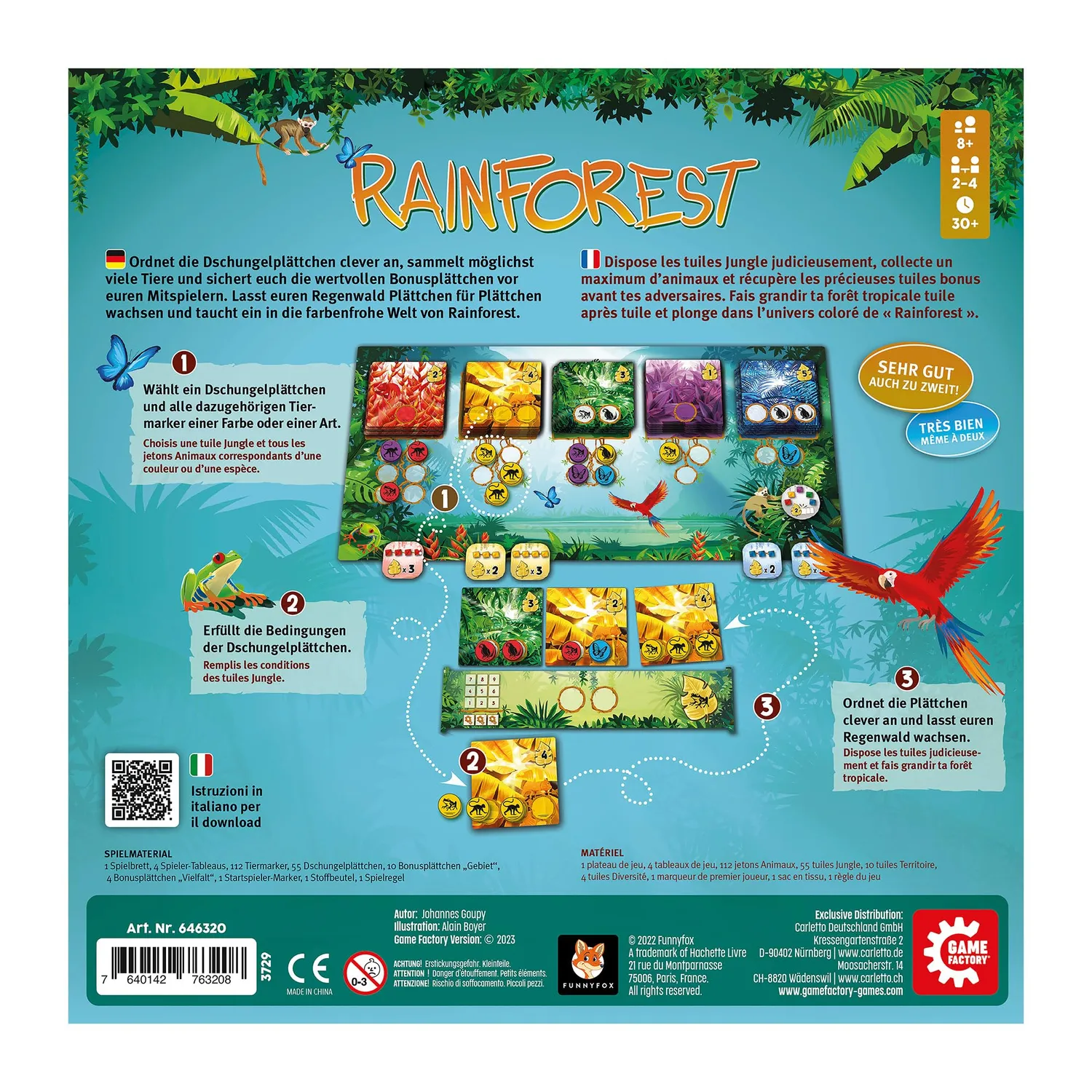 Game Factory Rainforest Legespiel Familienspiel farbenfroh