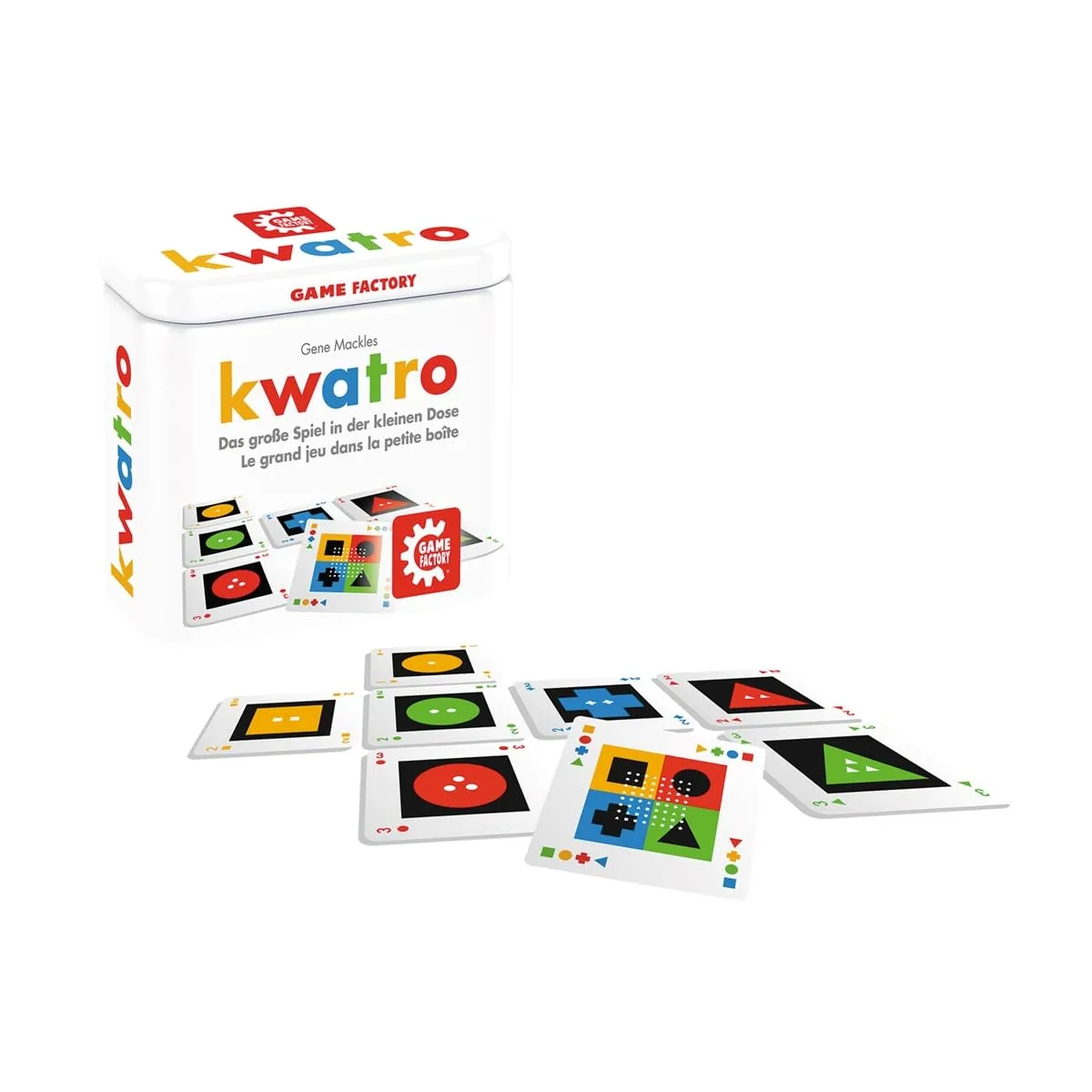 Game Factory Kwatro 646195 Kartenspiel in Metalldose