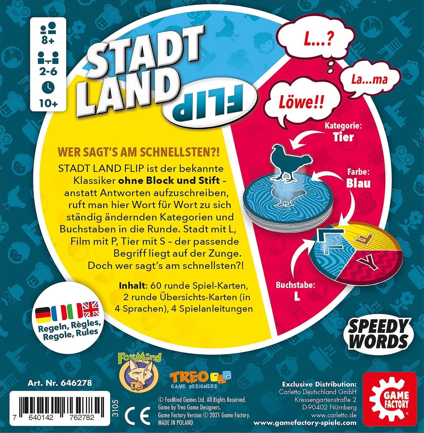 Game Factory Stadt Land Flip Wortspiel ab 8 Jahren