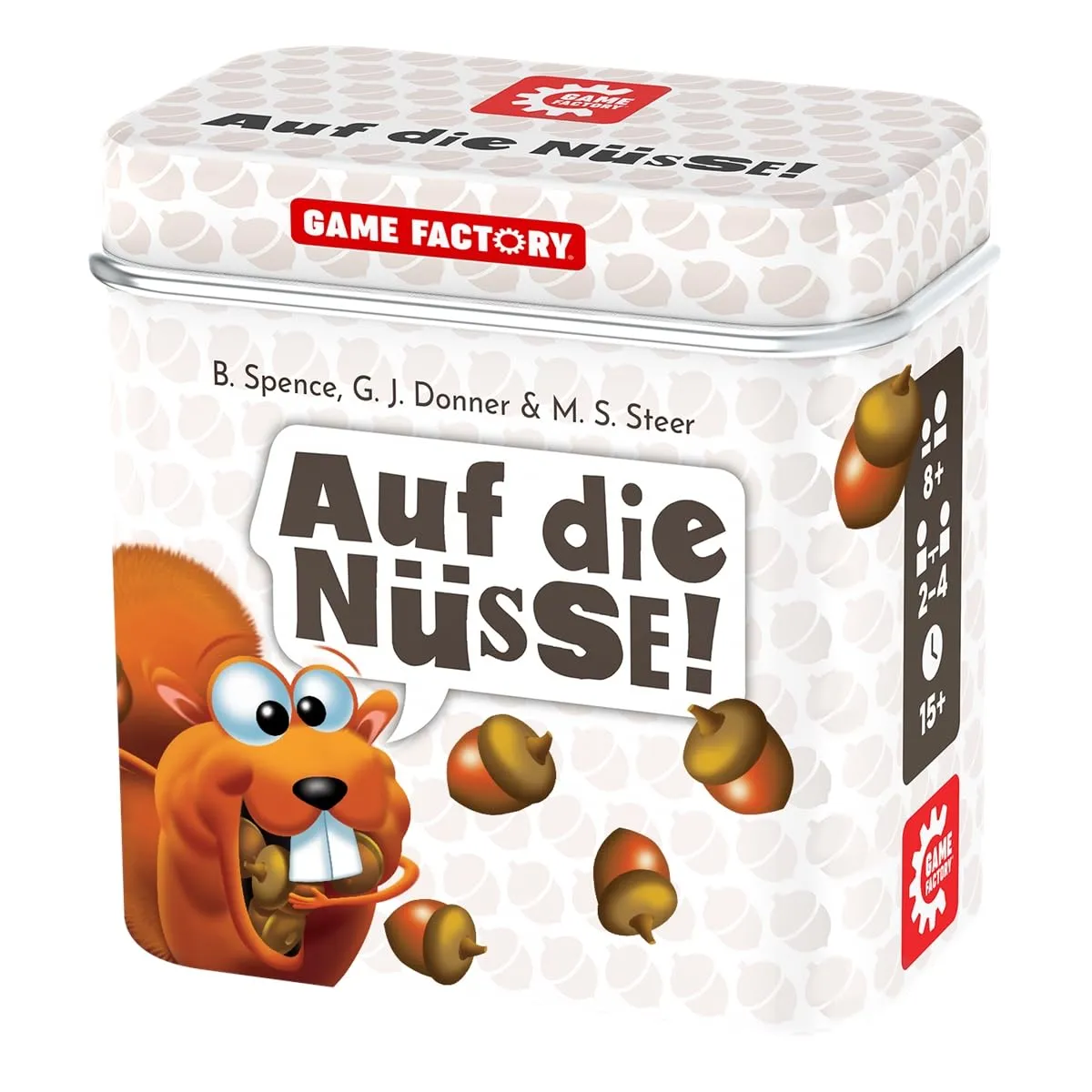 Game Factory Auf die Nüsse 646273 Würfelspiel Metalldose