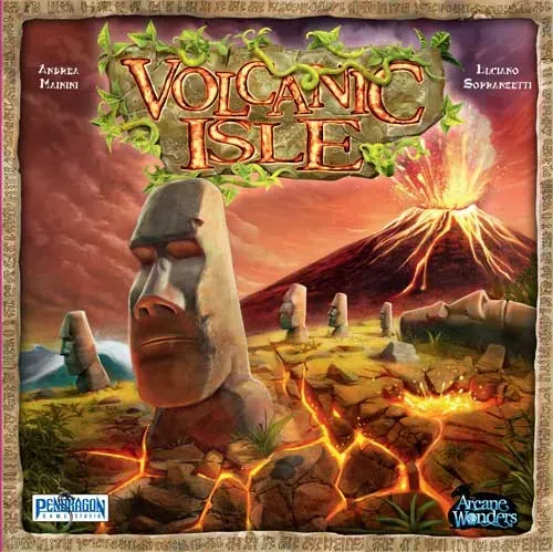 Pendragon Volcanic Isle Brettspiel mit 56 Moai