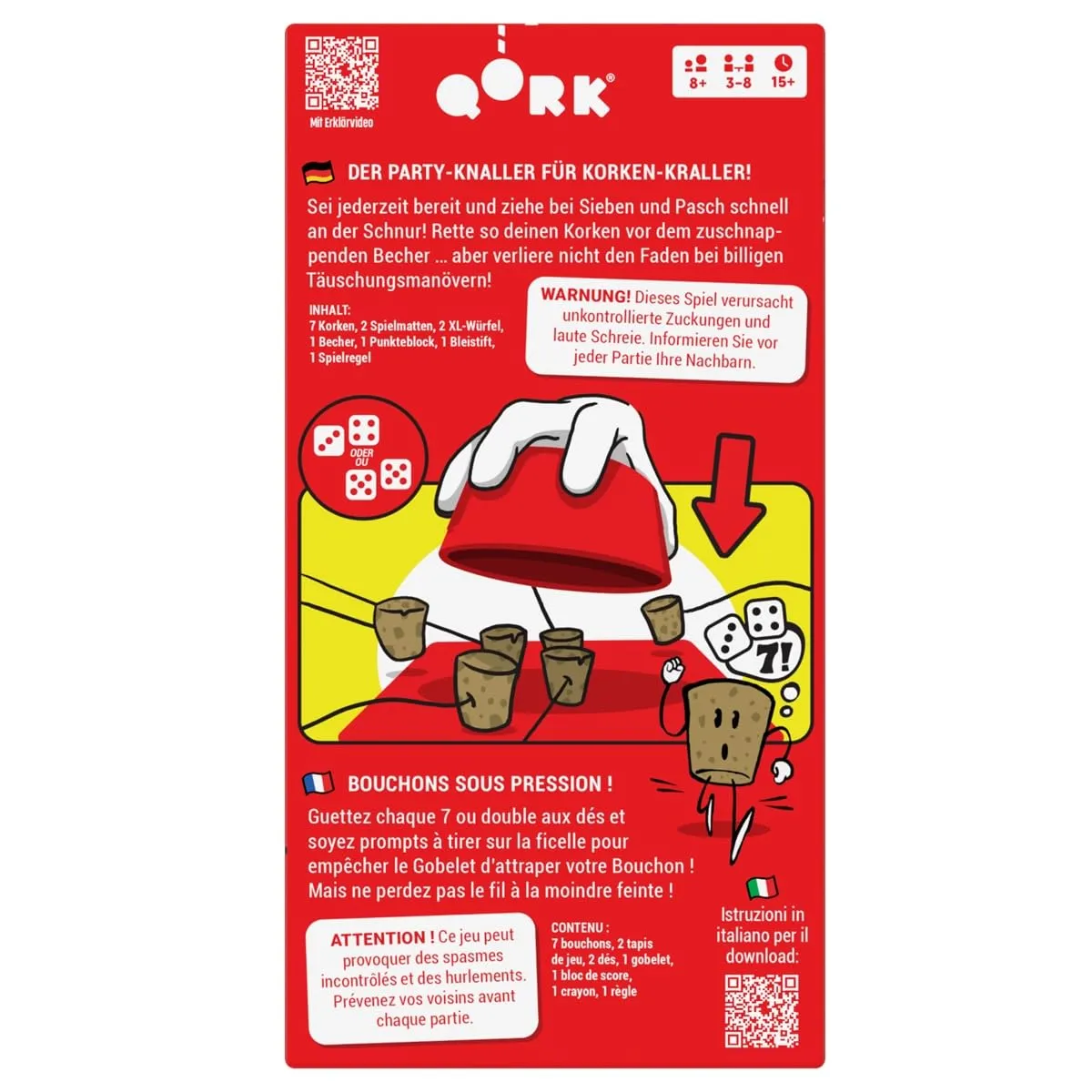 Game Factory Qork Reaktionsspiel Party 3-8 Spieler