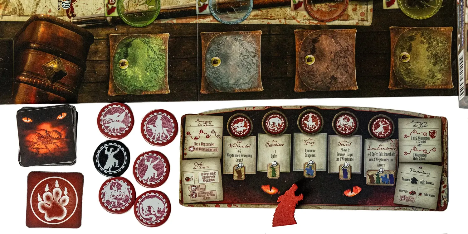 Koalla La Bête Die Bestie Brettspiel asymmetrisch Ermittler