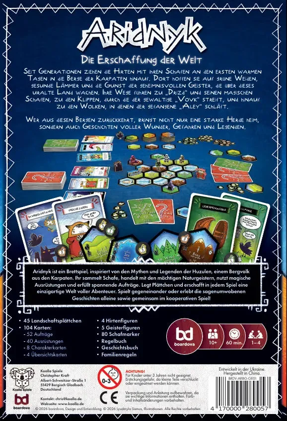 Koalla Aridnyk Brettspiel Grundspiel 1-4 Spieler Karpaten