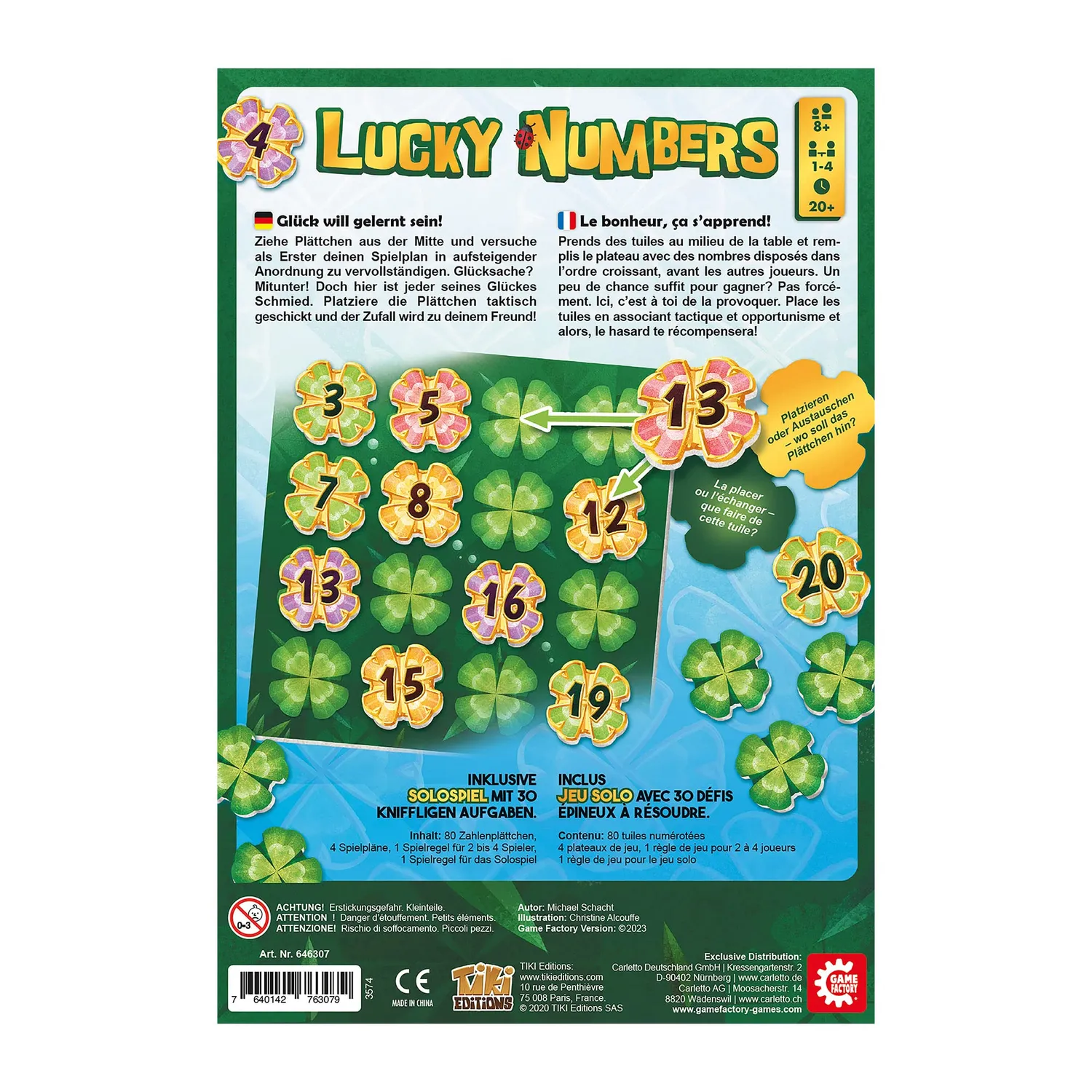 Game Factory Lucky Numbers Legespiel für 1-4 Spieler