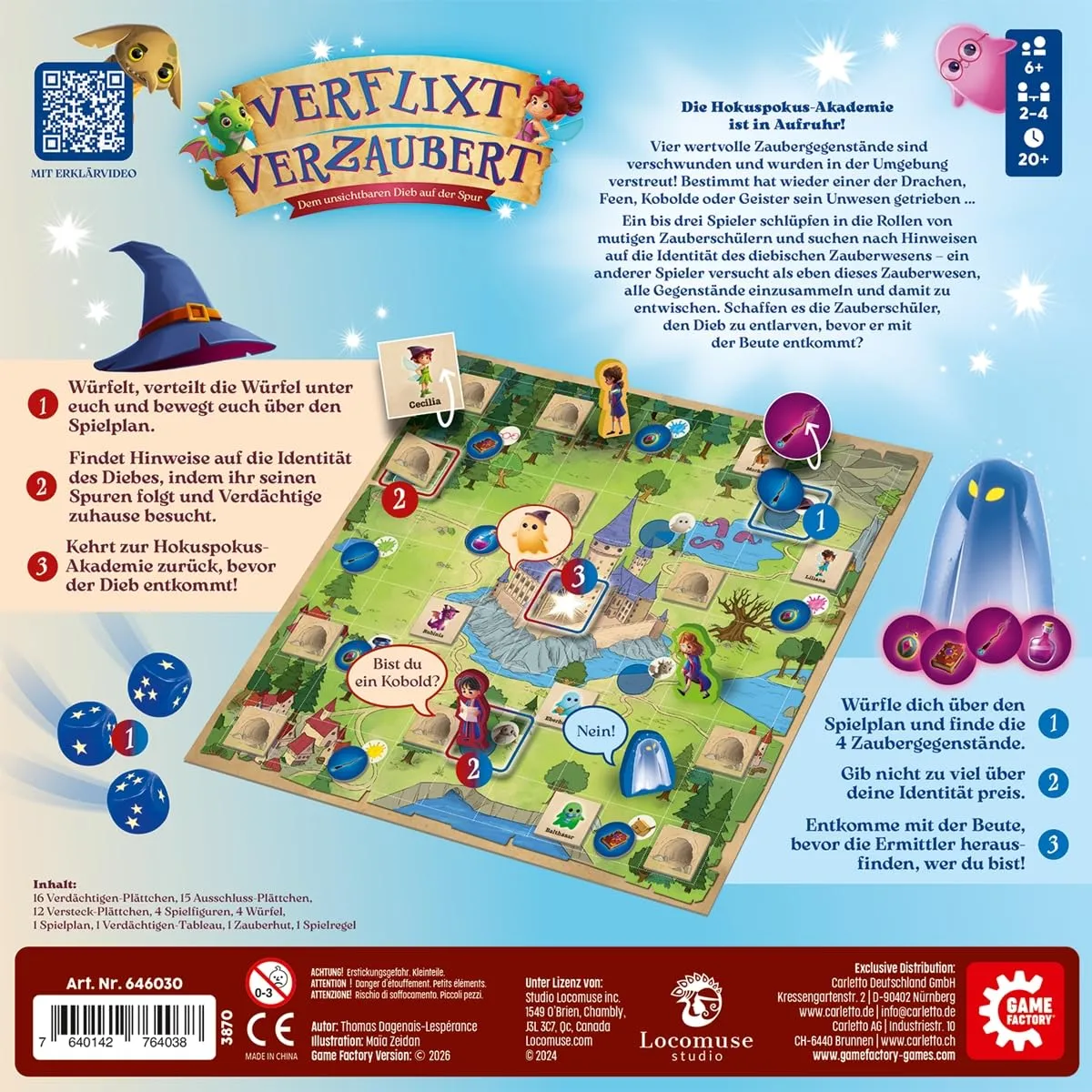 Game Factory Verflixt Verzaubert Deduktionsspiel 2-4 Spieler