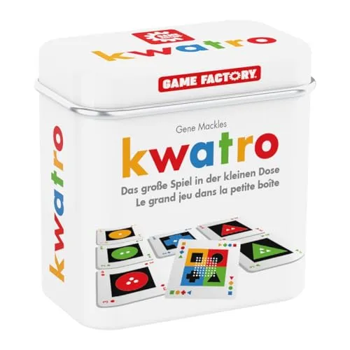 Game Factory Kwatro 646195 Kartenspiel in Metalldose