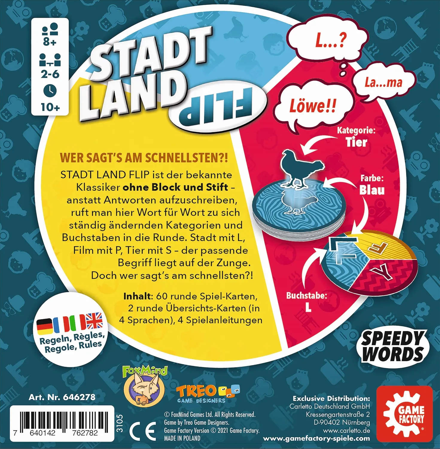 Game Factory Stadt Land Flip Wortspiel ab 8 Jahren