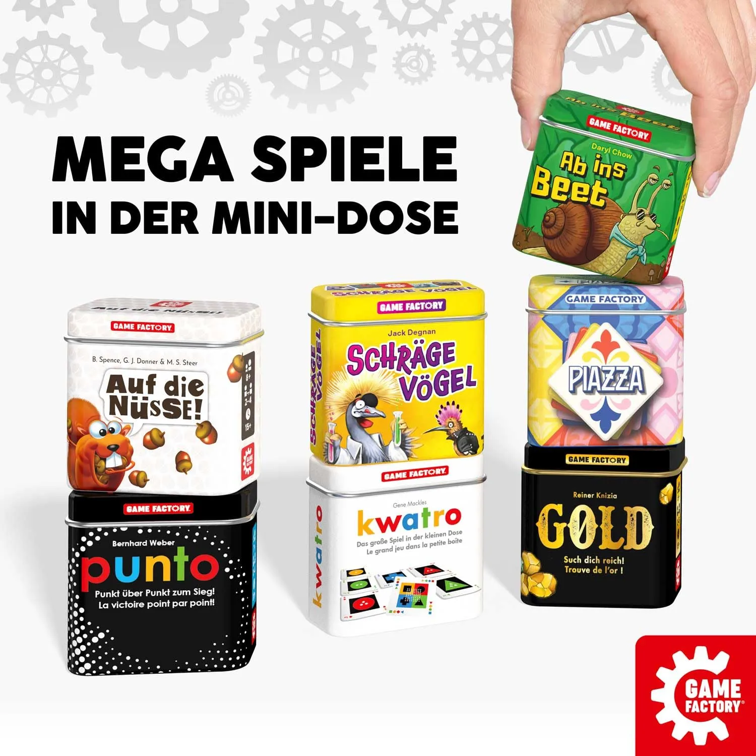 Game Factory Auf die Nüsse 646273 Würfelspiel Metalldose