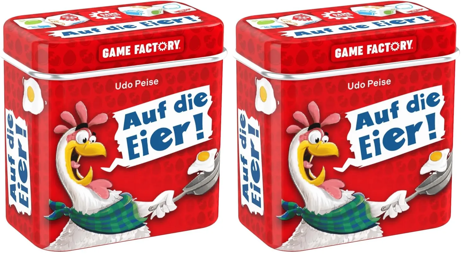 Game Factory Auf die Eier 646038 Würfelspiel Mini-Dose Zock