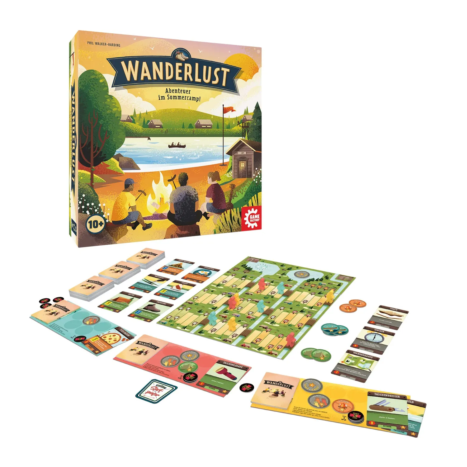 Game Factory Wanderlust Brettspiel Abenteuer im Sommercamp Deckbuilding