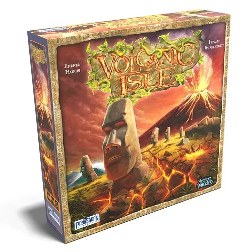 Pendragon Volcanic Isle Brettspiel mit 56 Moai