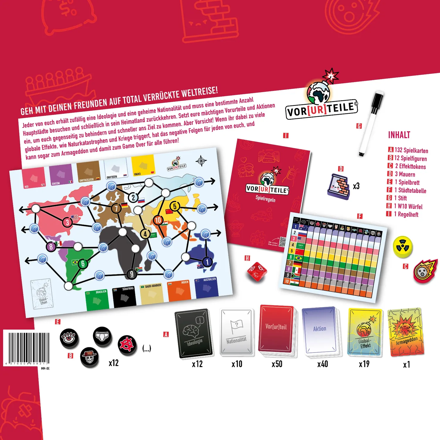Mankind Madness VORURTEILE Brettspiel schwarzer Humor