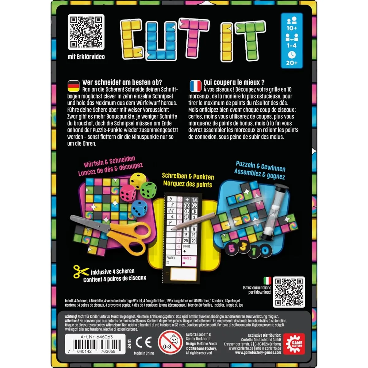 Game Factory Cut it 646063 Würfelspiel mit Schere